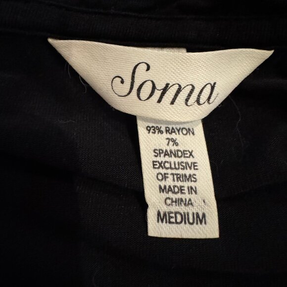 Soma Black Short Sleeve Lounge Tee (Size M) - Picture 3 of 6